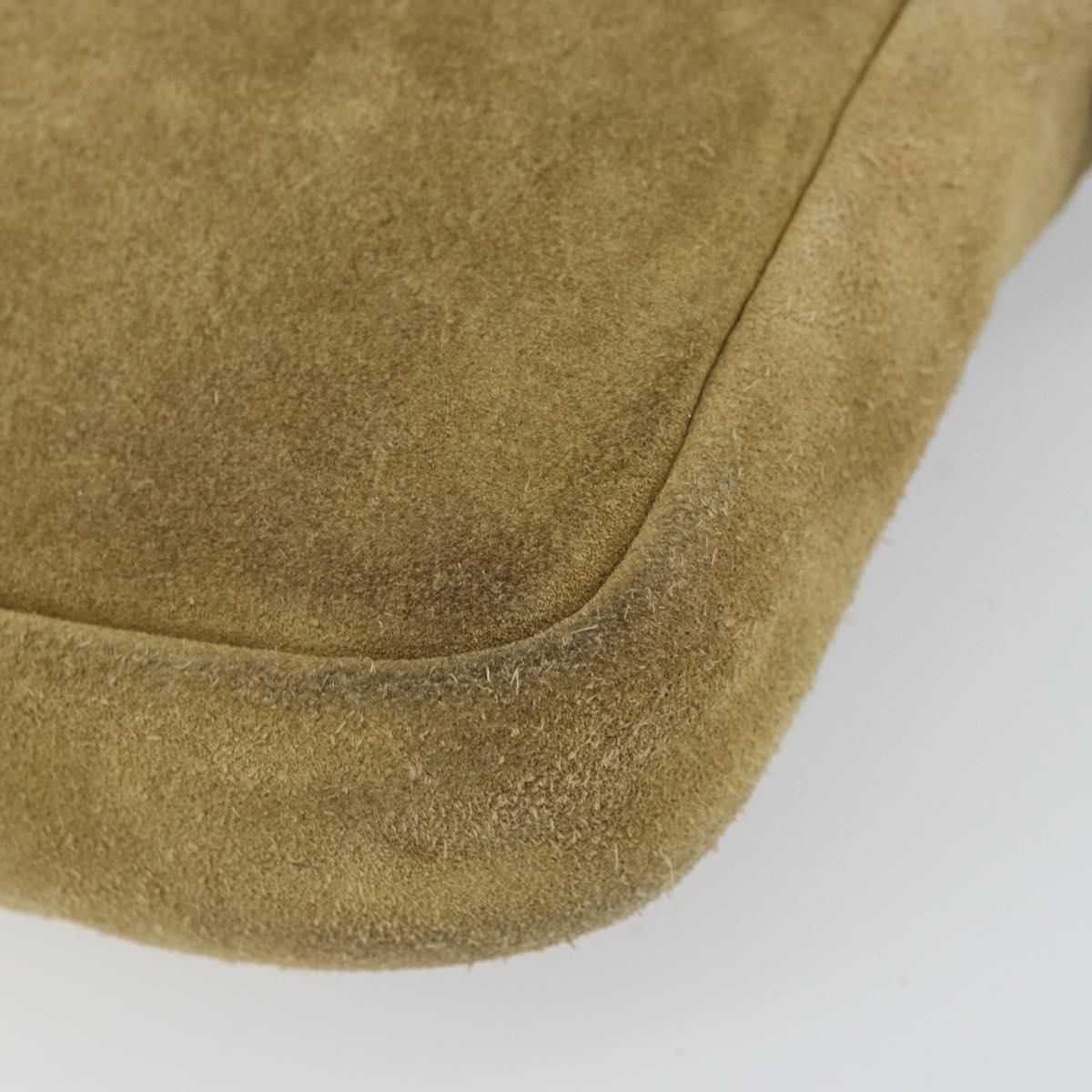 LOEWE Anagram Shoulder Bag Suede Beige Gold Auth 166706