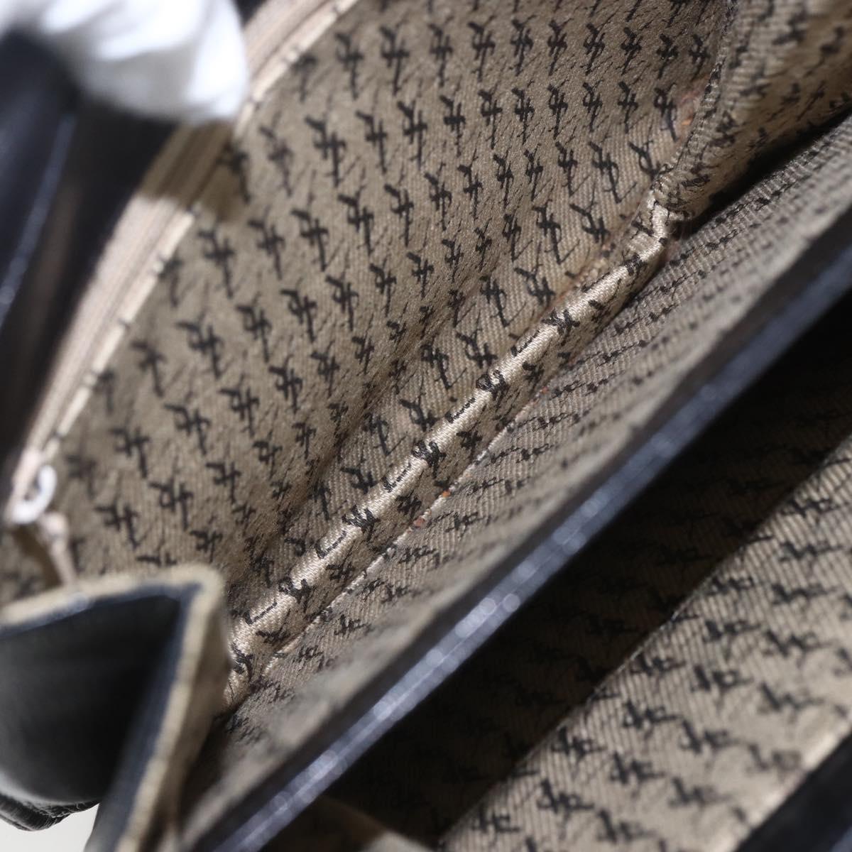 SAINT LAURENT Shoulder Bag Leather Gold Black Auth 166724