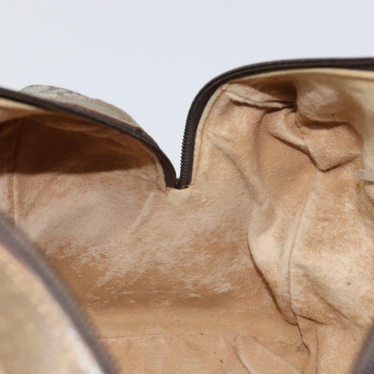 GUCCI GG Plus Supreme Boston Bag PVC Beige Gold Auth 166725