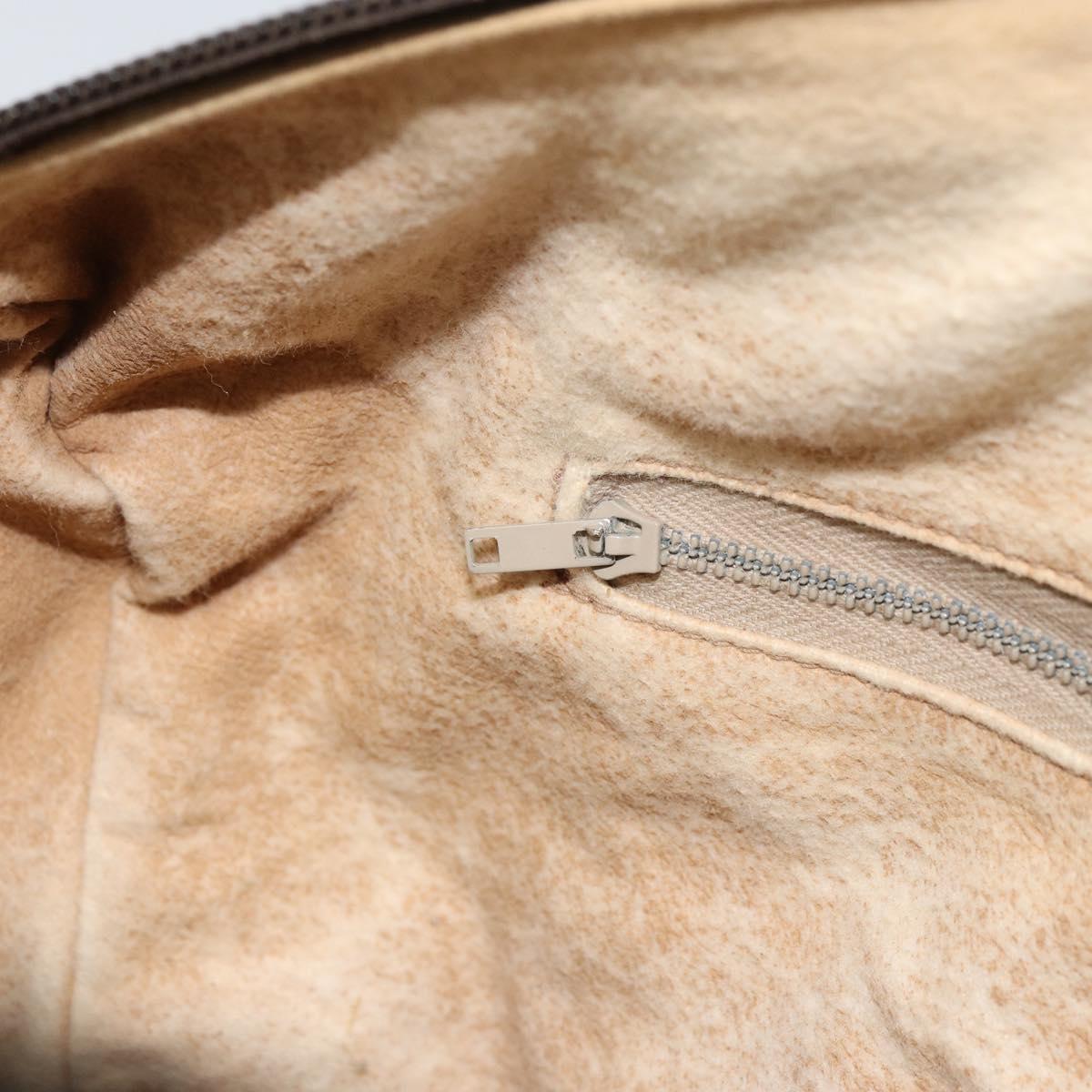 GUCCI GG Plus Supreme Boston Bag PVC Beige Gold Auth 166725