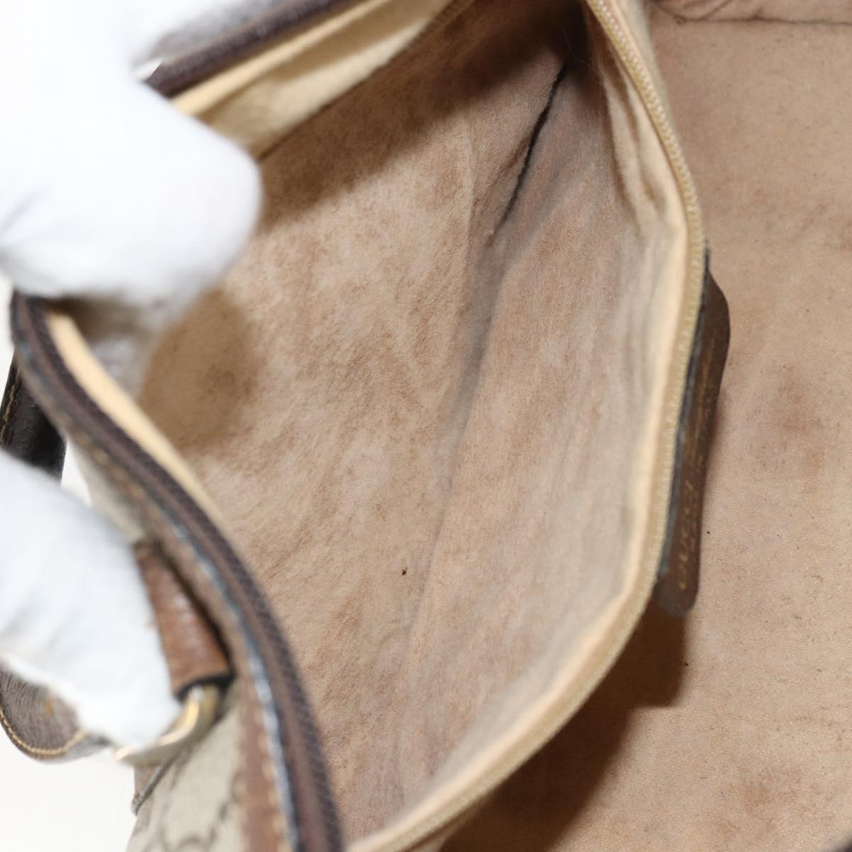 GUCCI GG Supreme Web Sherry Line Bag PVC Beige Red 012 3841 58 Auth 166727