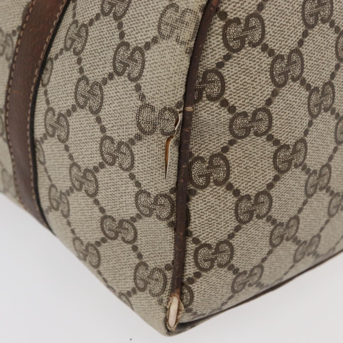 GUCCI GG Supreme Web Sherry Line Bag PVC Beige Red 012 3841 58 Auth 166727