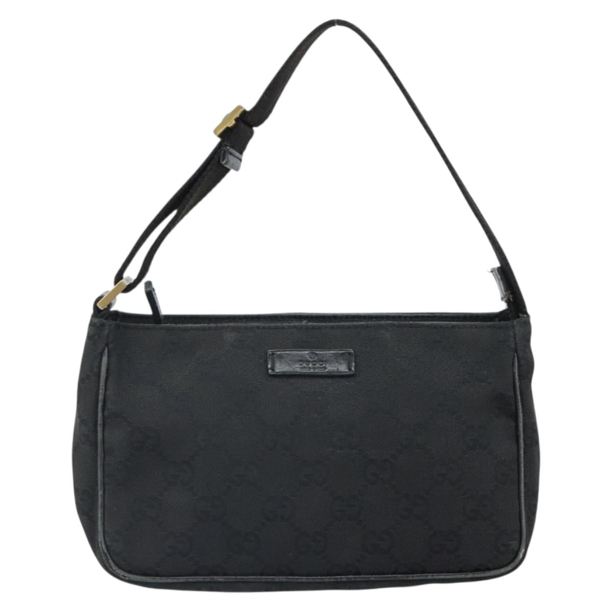 GUCCI GG Canvas Hand Bag Black 106644 Auth 166729