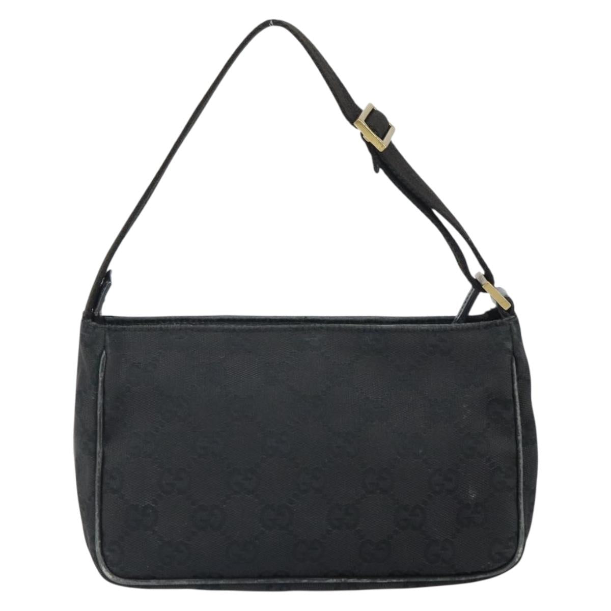 GUCCI GG Canvas Hand Bag Black 106644 Auth 166729