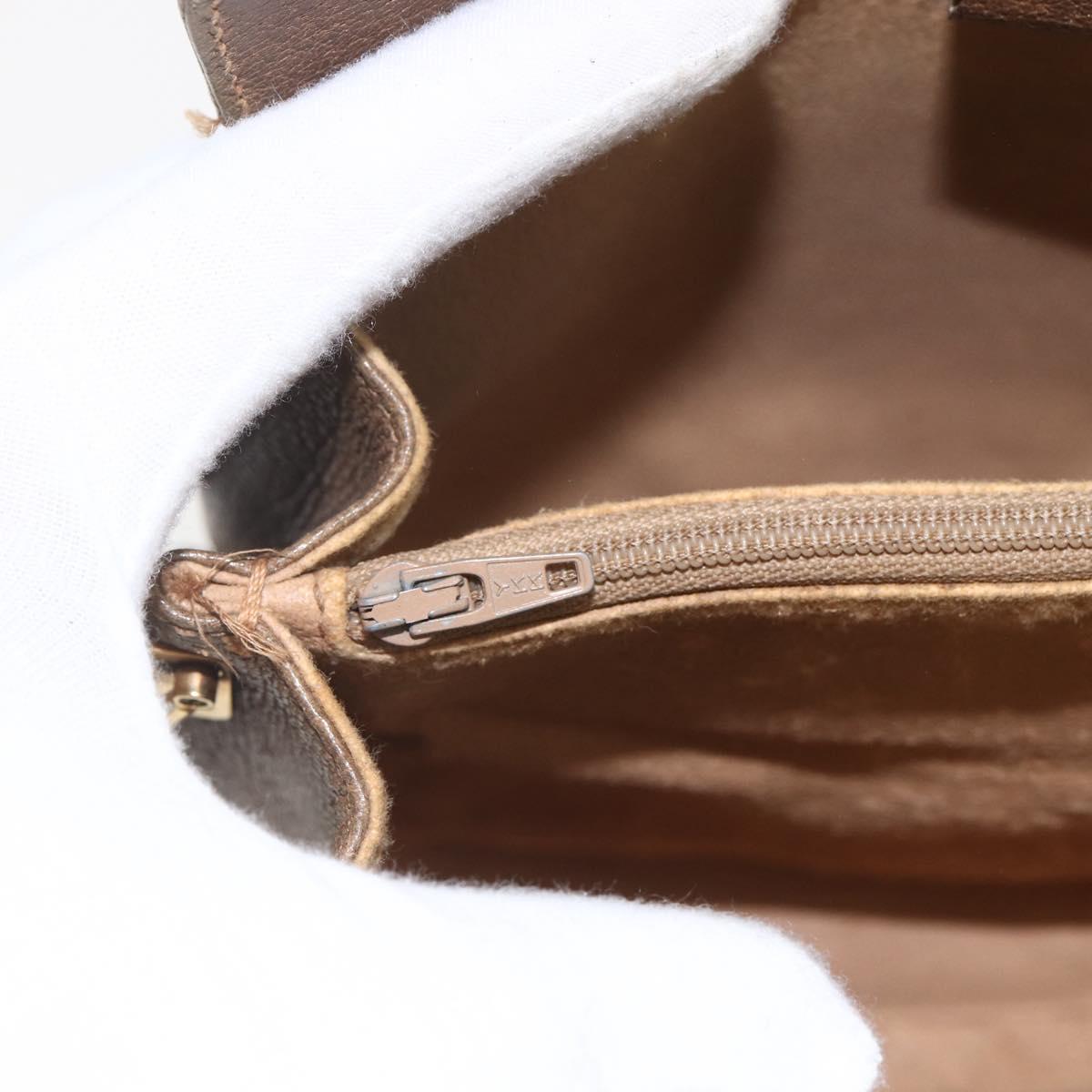GUCCI GG Supreme Web Sherry Line Bag PVC Beige Gold 116 02 02 Auth 166731