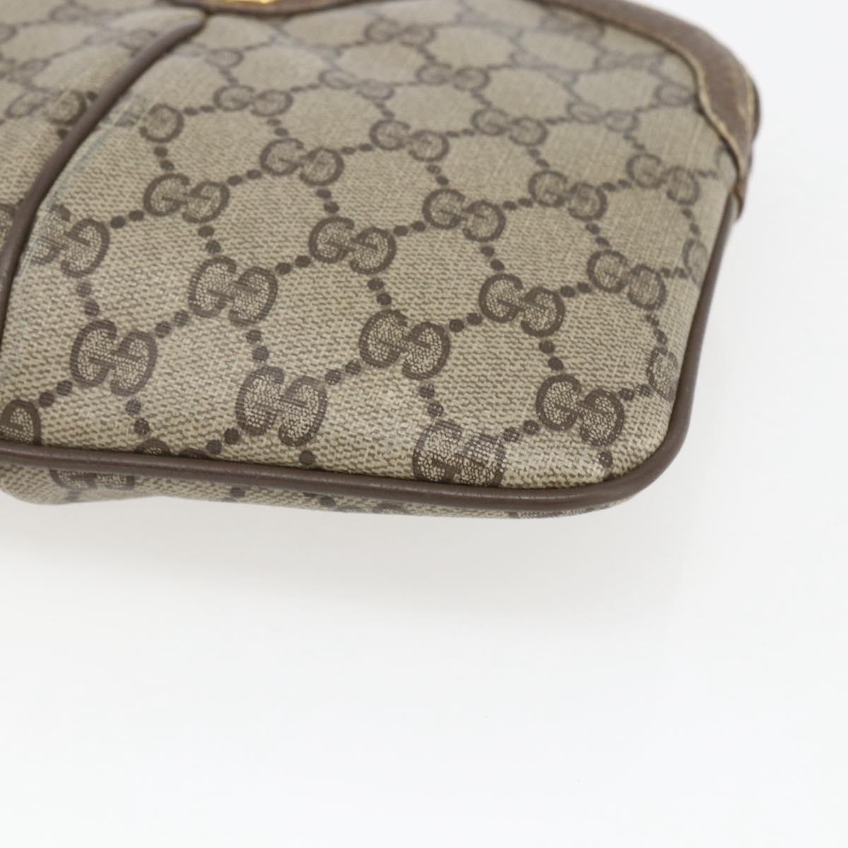GUCCI GG Supreme Web Sherry Line Bag PVC Beige Gold 904 02 047 Auth 166732