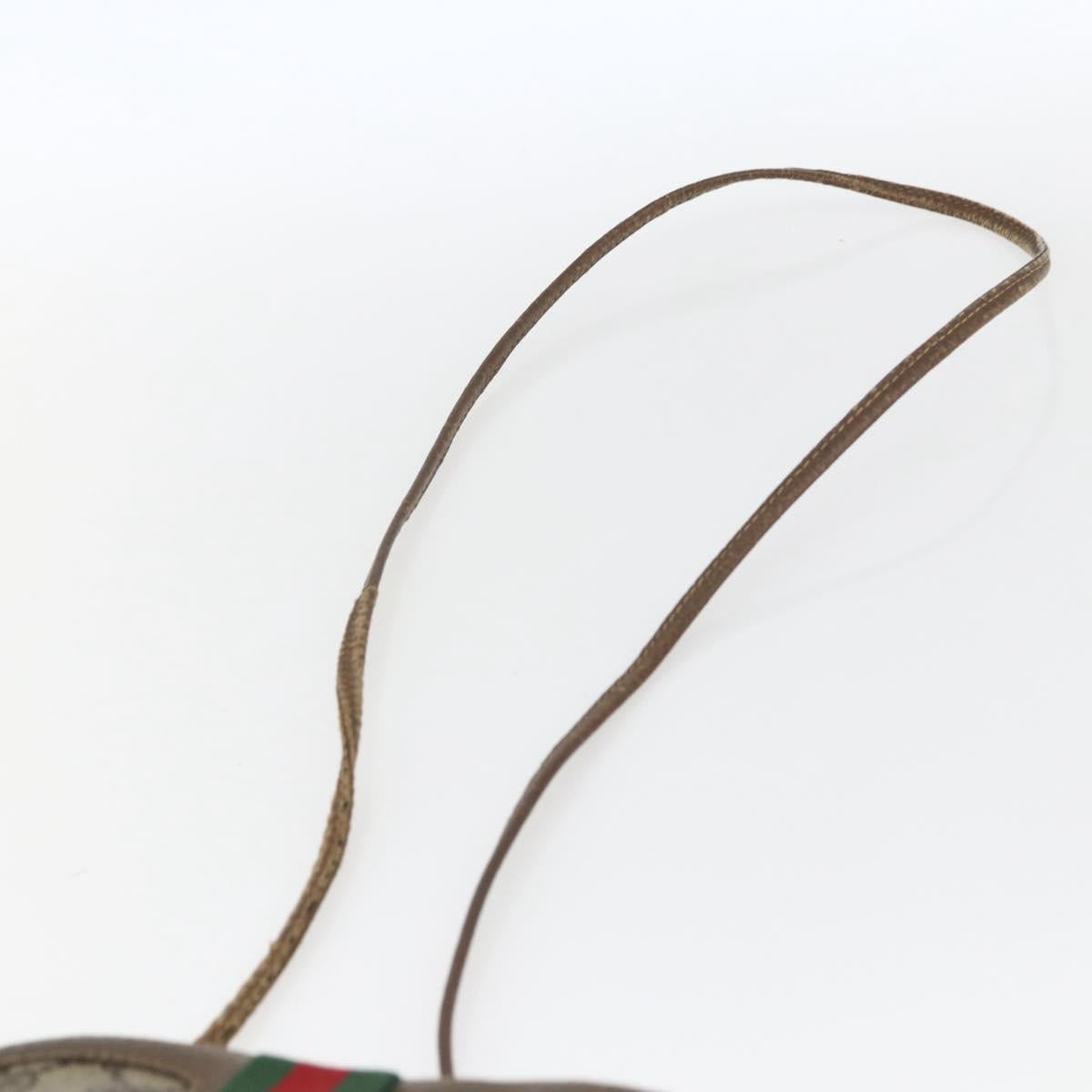 GUCCI GG Supreme Web Sherry Line Bag PVC Beige Gold 904 02 047 Auth 166732