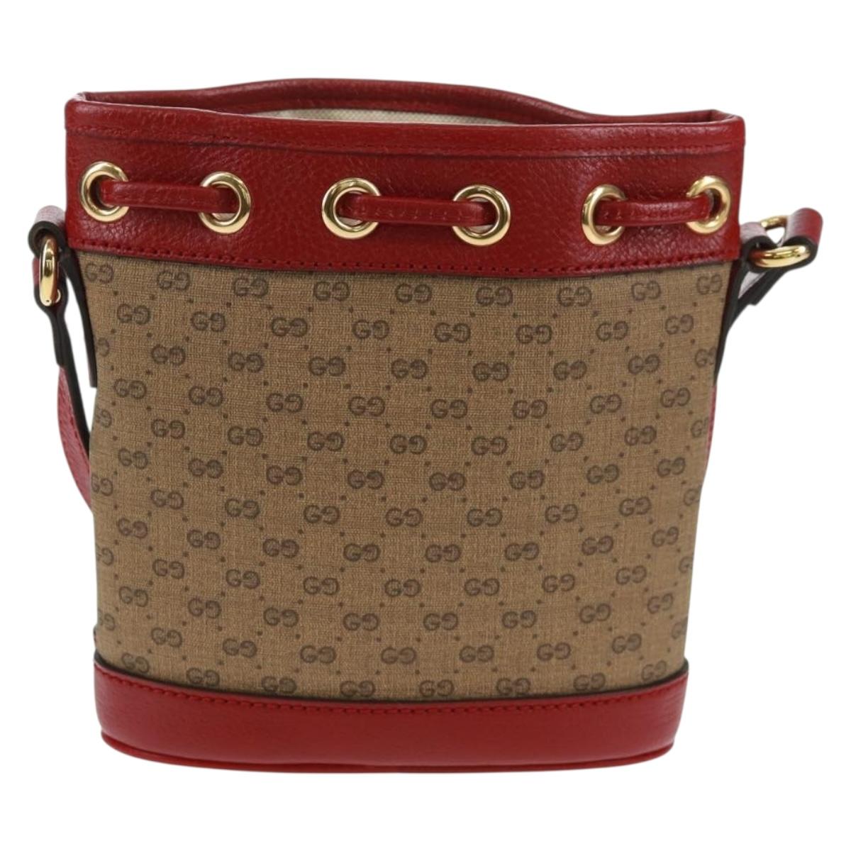 GUCCI Micro GG Supreme Doraemon collaboration Bag PVC Beige 647801 Auth 166733SAM