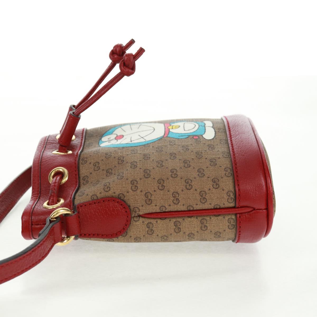 GUCCI Micro GG Supreme Doraemon collaboration Bag PVC Beige 647801 Auth 166733SAM