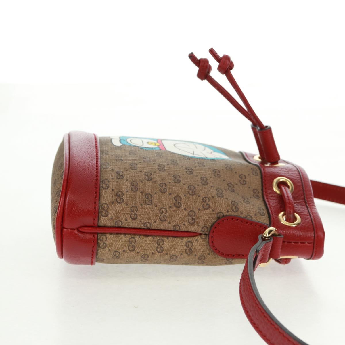 GUCCI Micro GG Supreme Doraemon collaboration Bag PVC Beige 647801 Auth 166733SAM