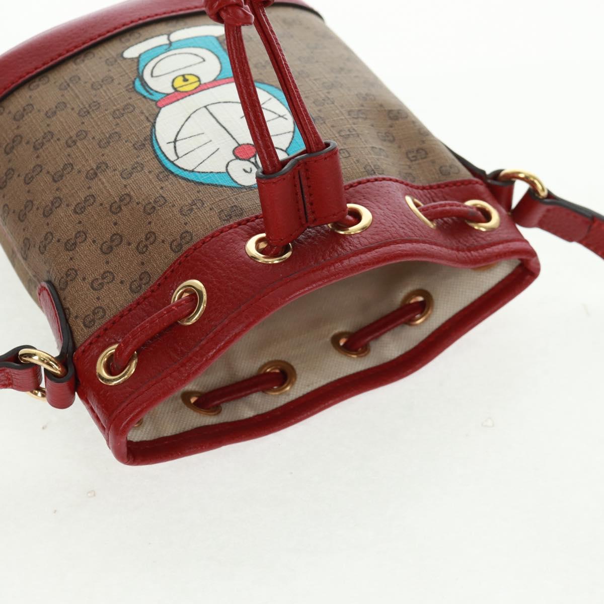 GUCCI Micro GG Supreme Doraemon collaboration Bag PVC Beige 647801 Auth 166733SAM