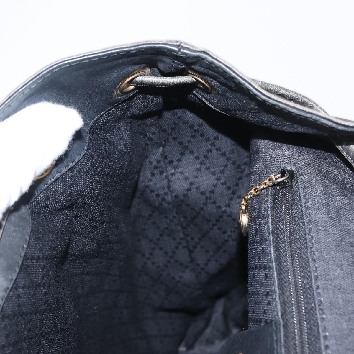 GUCCI Bamboo Backpack Leather Black Gold 003 2058 0016 Auth 166739