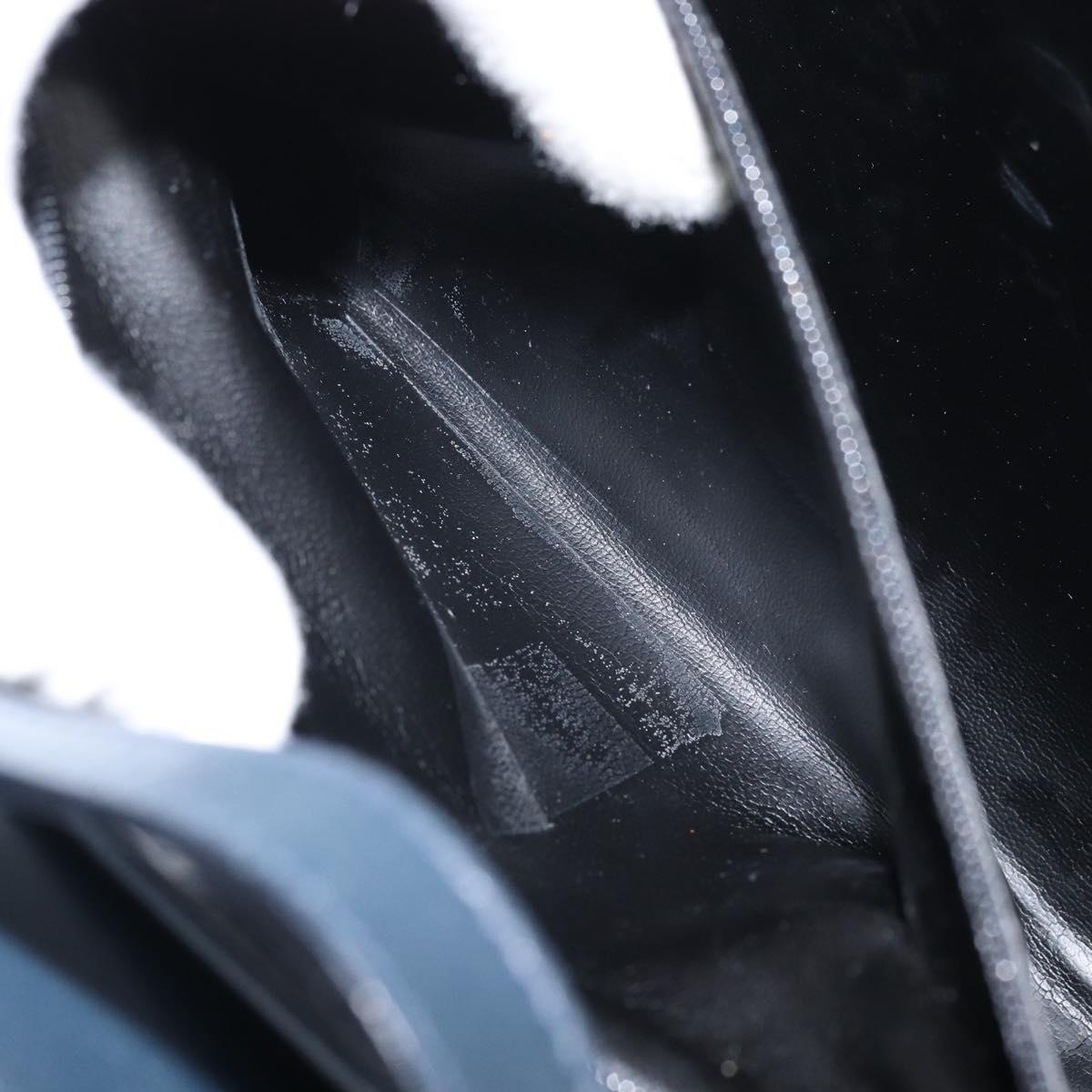 Salvatore Ferragamo Shoulder Bag Leather Navy Gold Auth 166744