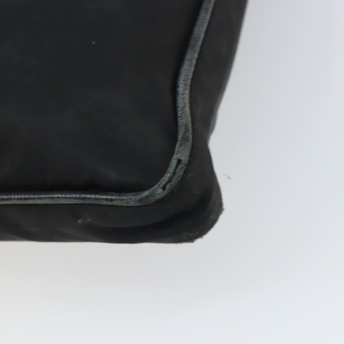 PRADA Shoulder Bag Nylon Black Silver Auth 166754