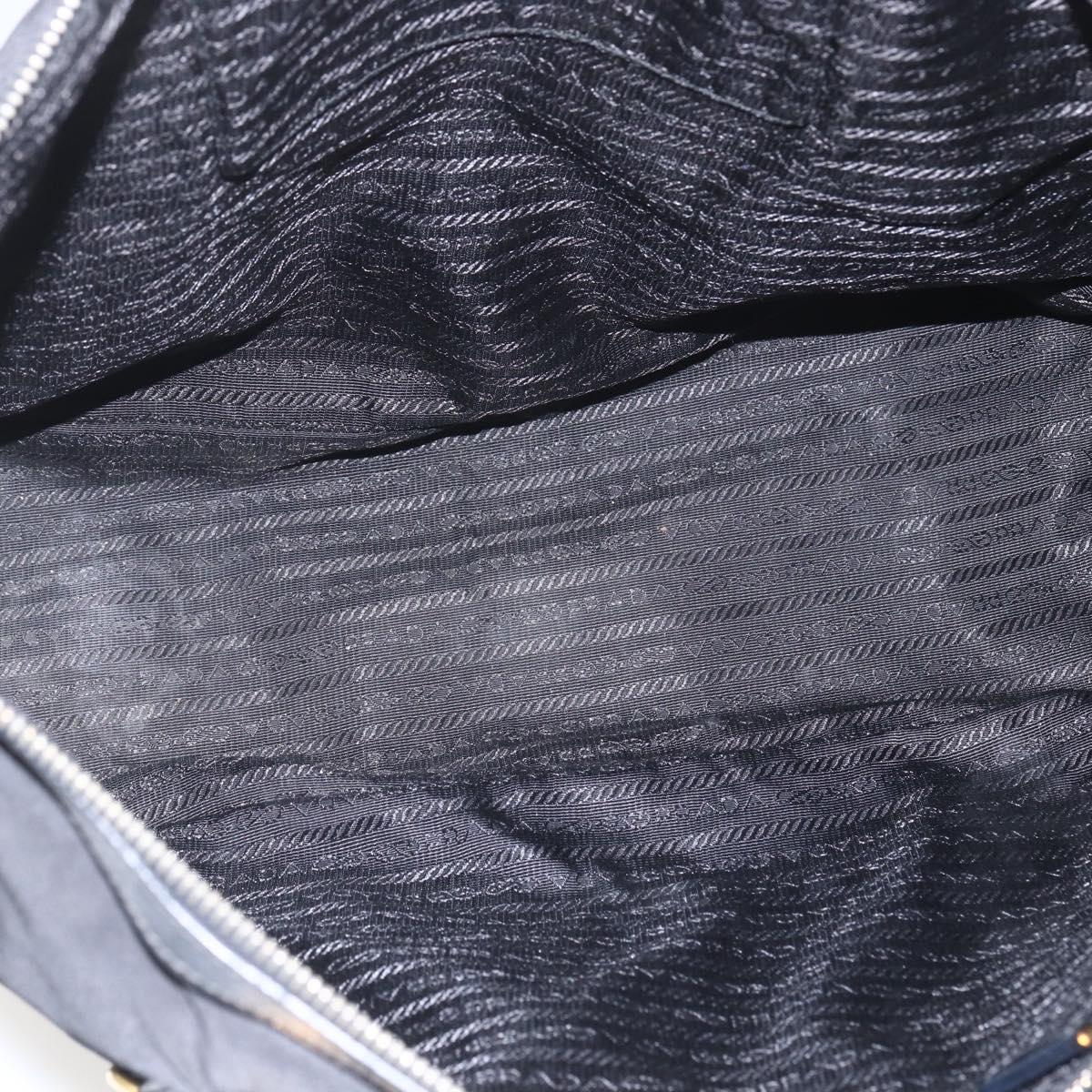 PRADA Tote Bag Nylon Black Gold Auth 166756