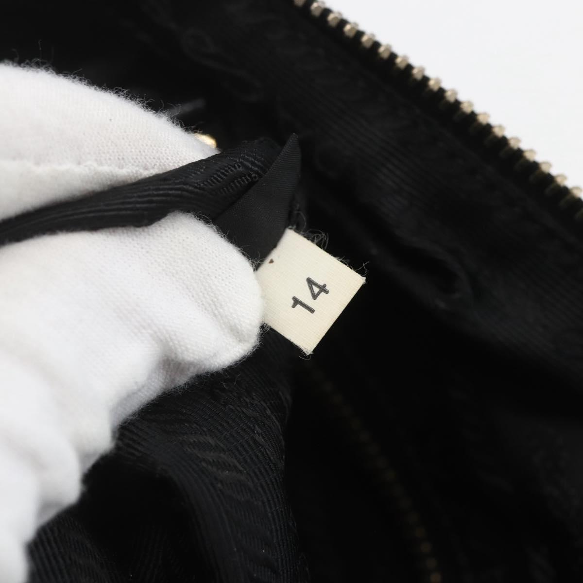 PRADA Tote Bag Nylon Black Gold Auth 166756