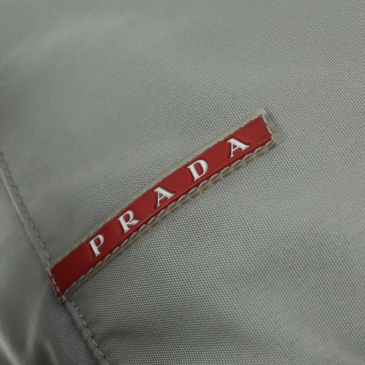PRADA Sports Shoulder Bag Canvas Gray Silver Auth 166758