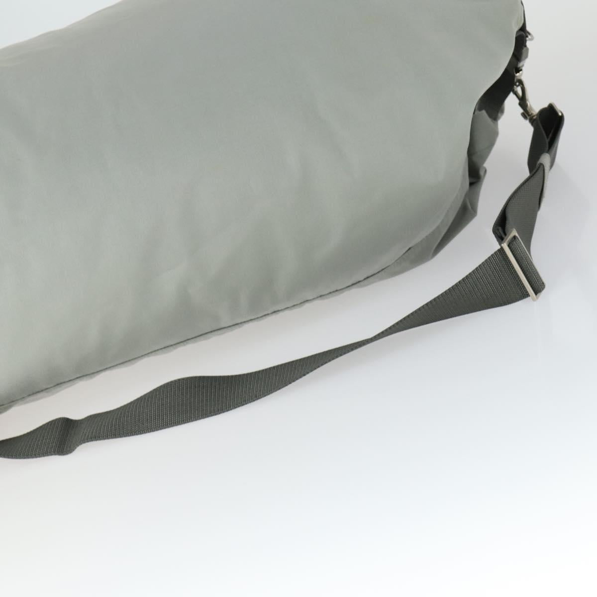 PRADA Sports Shoulder Bag Canvas Gray Silver Auth 166758