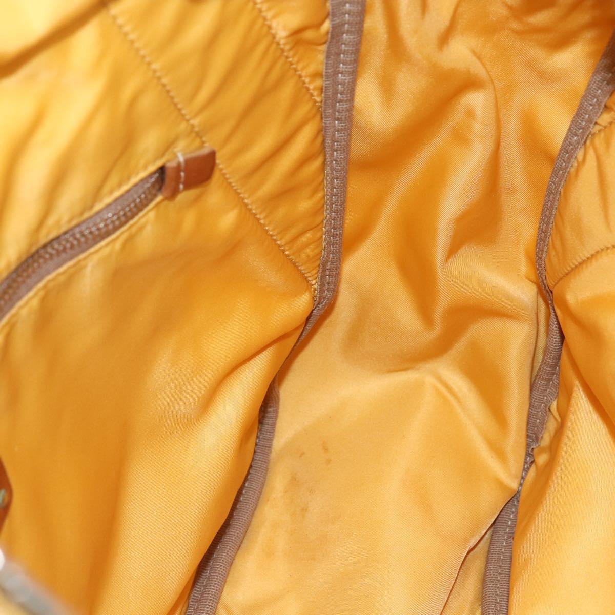 PRADA Tote Bag Nylon Yellow Silver Auth 166759
