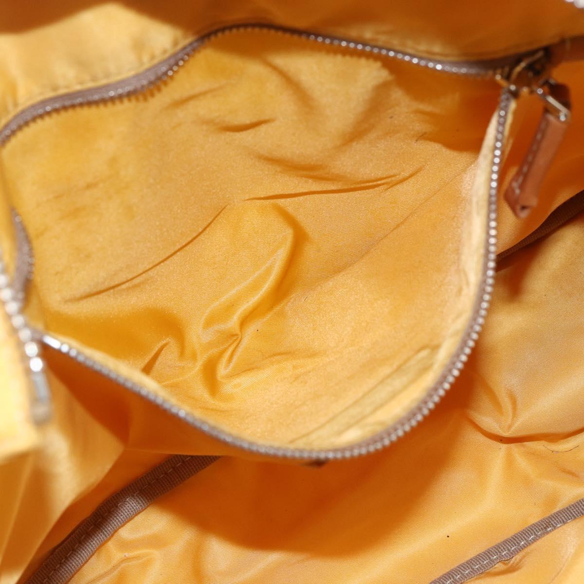 PRADA Tote Bag Nylon Yellow Silver Auth 166759
