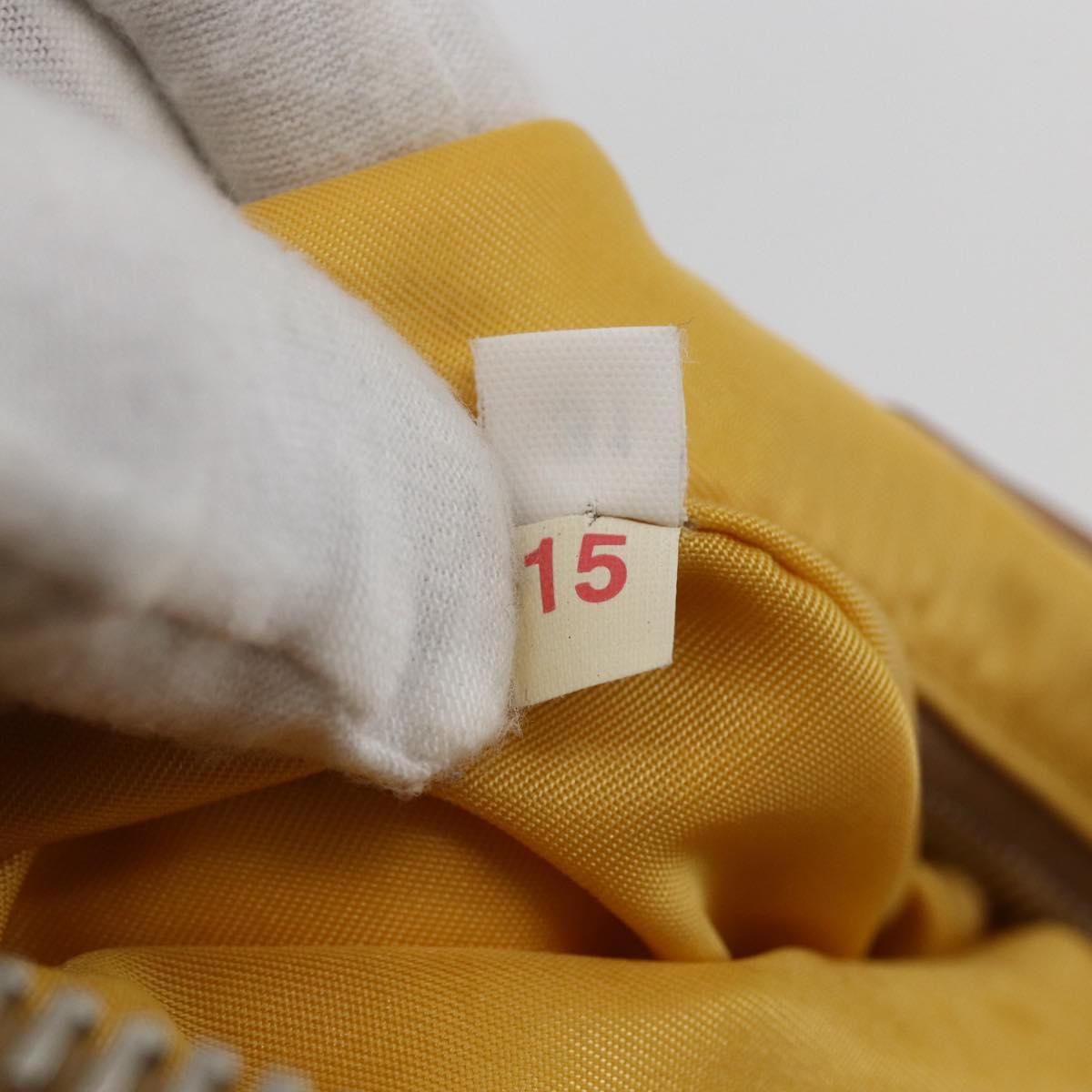 PRADA Tote Bag Nylon Yellow Silver Auth 166759