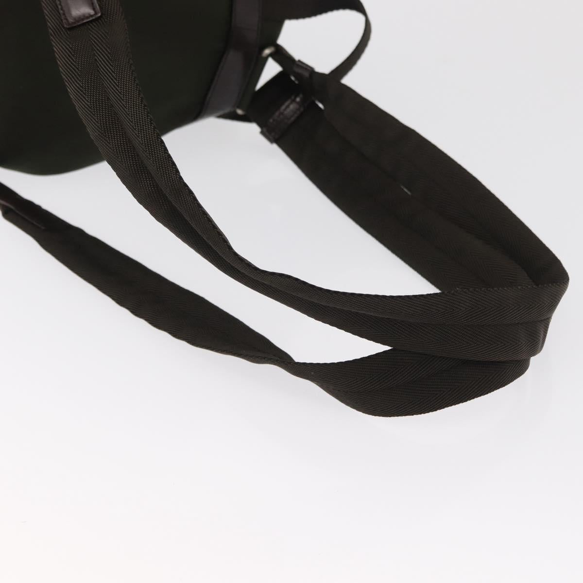 PRADA Backpack Nylon Khaki Silver Auth 166761