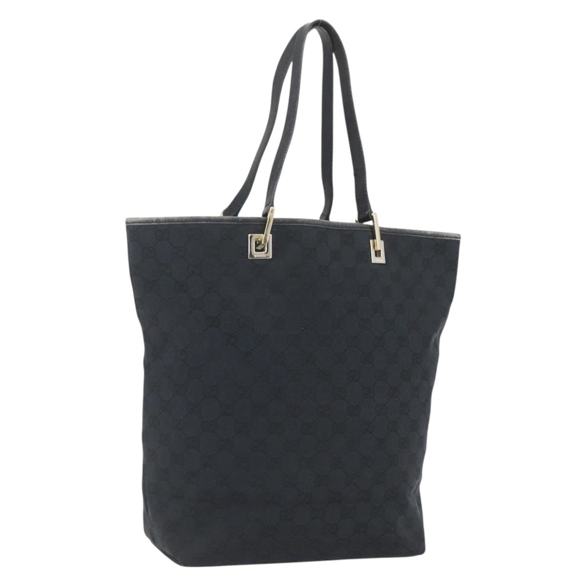 GUCCI GG Canvas Tote Bag Black Gold 002 1098 1705 Auth 166765