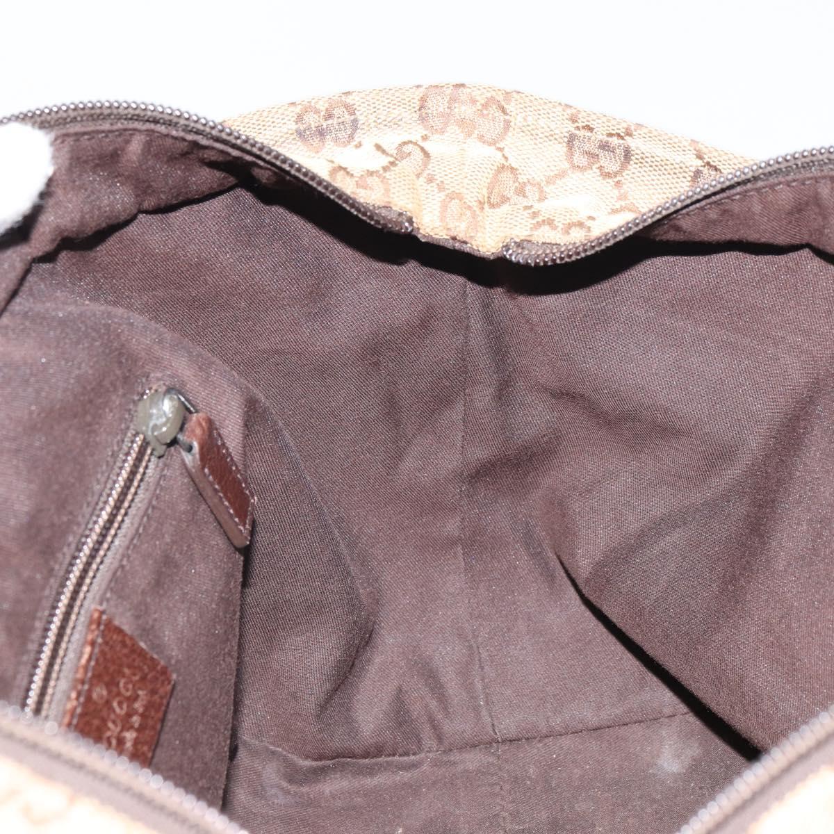 GUCCI GG Canvas Web Sherry Line Hand Bag Red Silver beige Auth 166769