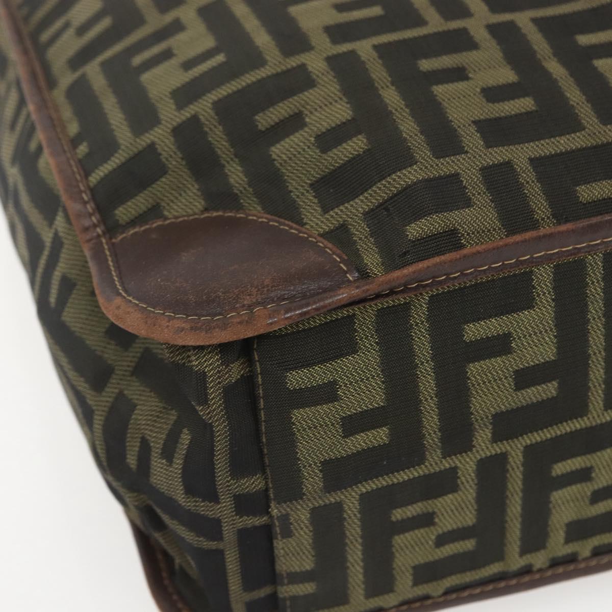 FENDI Zucca Canvas Tote Bag Black Brown Auth 166775