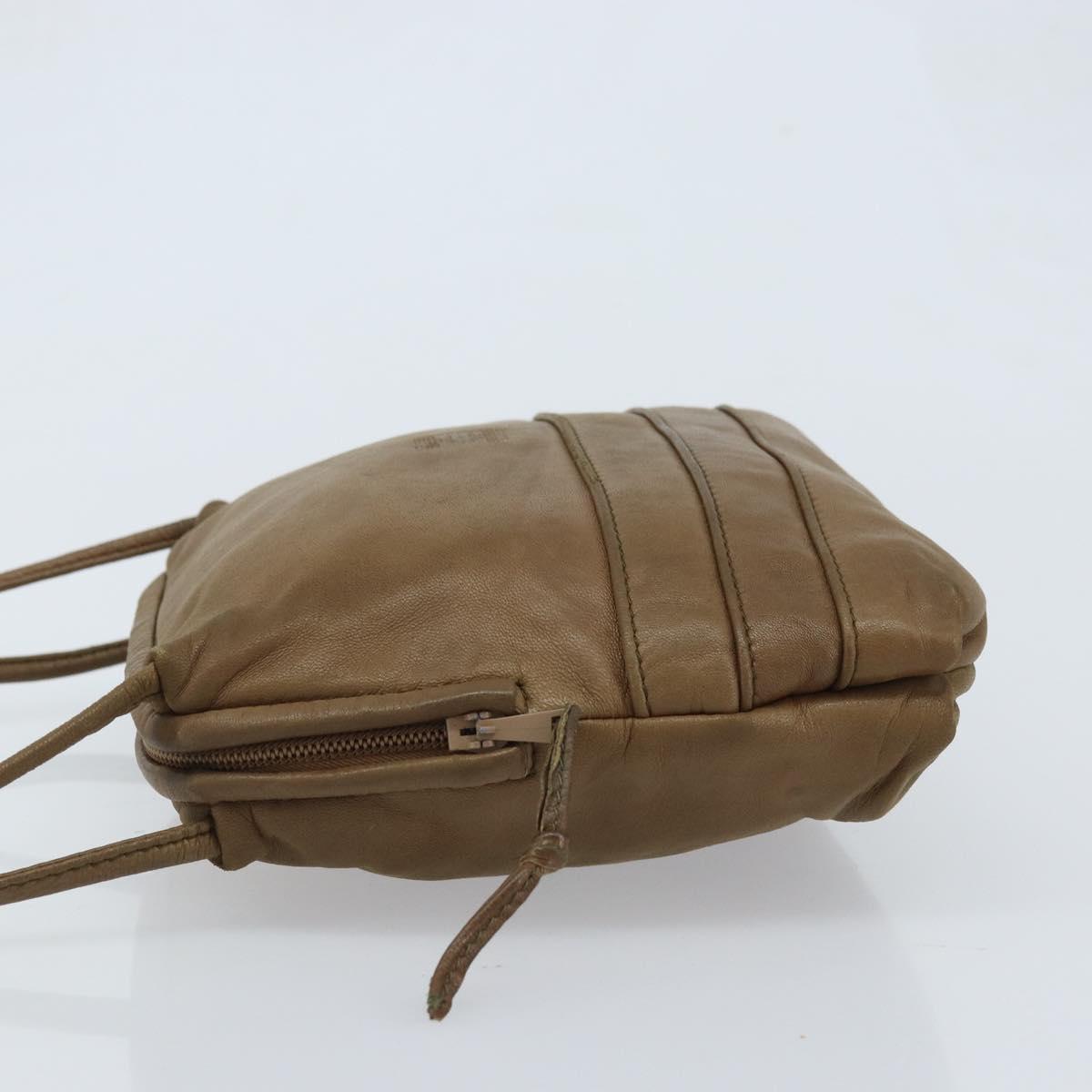 LOEWE Anagram Shoulder Bag Leather Brown Auth 166780