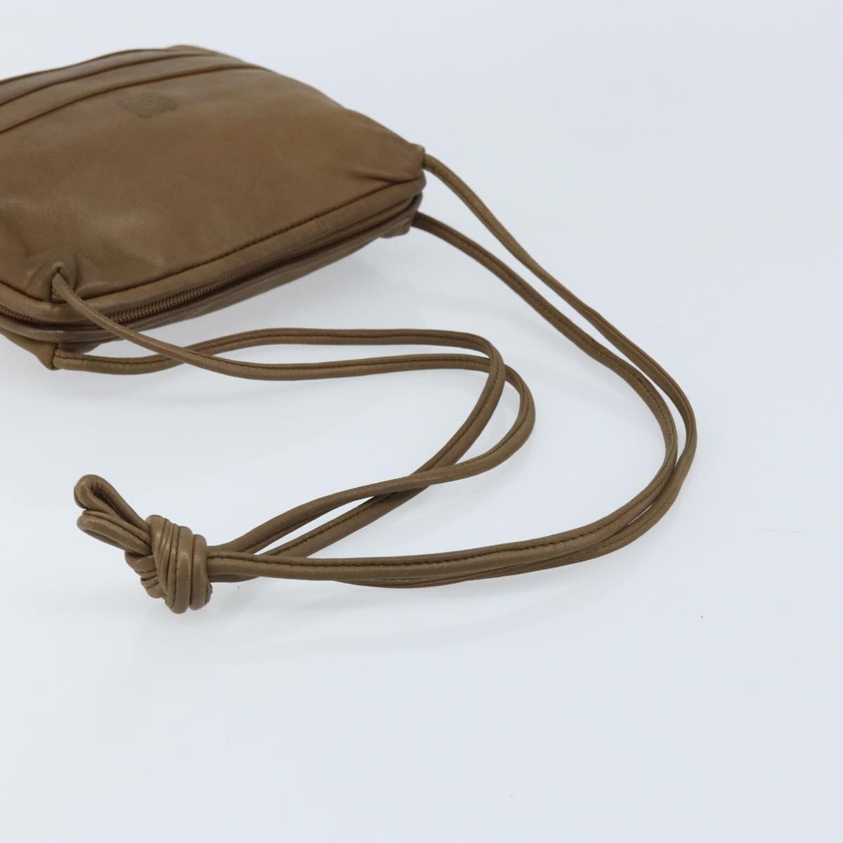 LOEWE Anagram Shoulder Bag Leather Brown Auth 166780