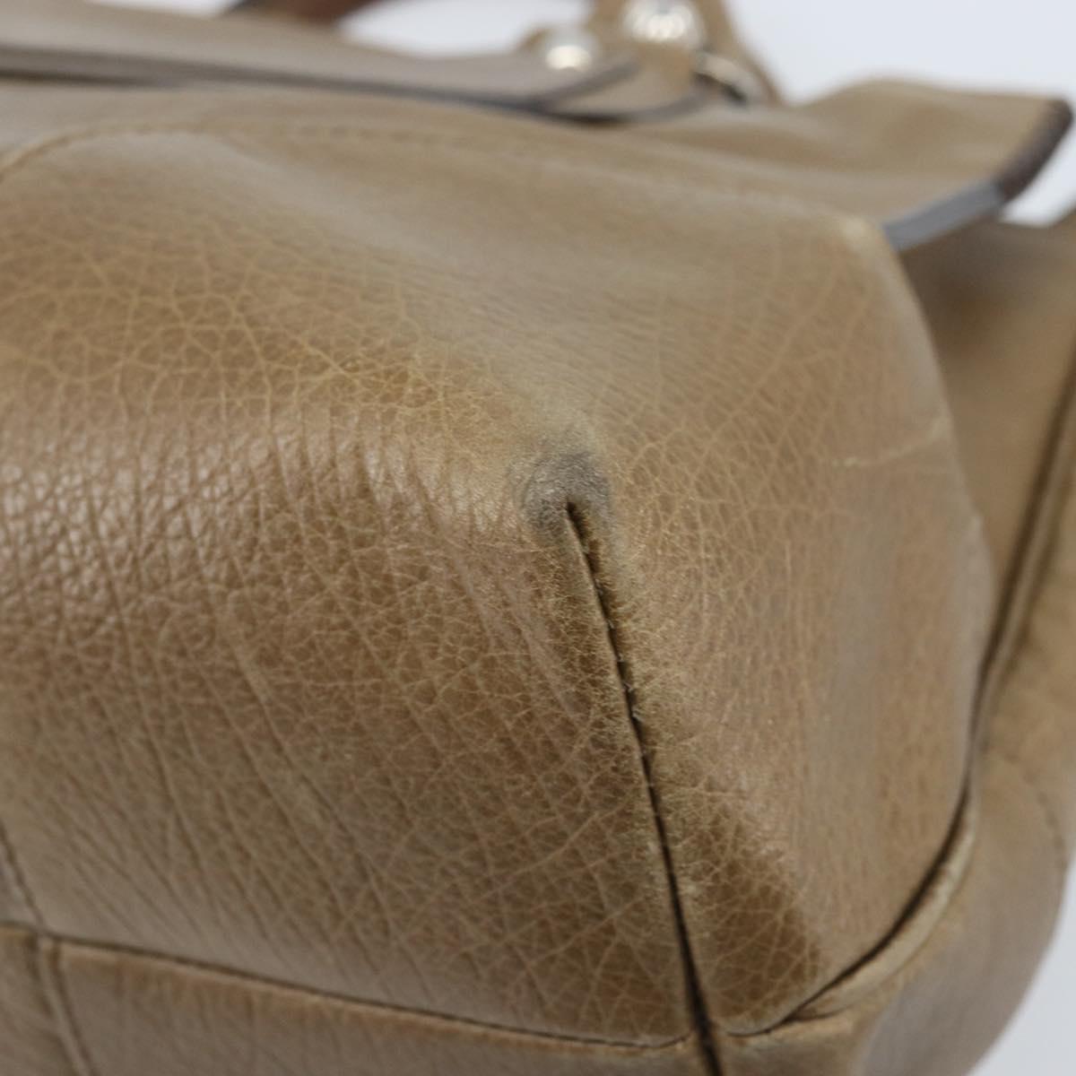 CELINE Boogie bag Hand Bag Leather Brown Silver Auth 166786