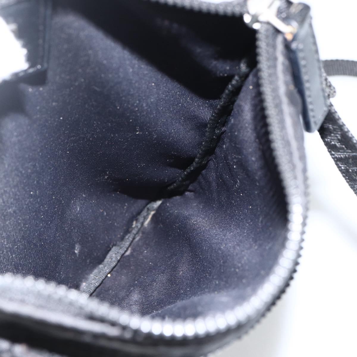 FENDI Zucca Canvas Shoulder Bag Black Silver Auth 166831