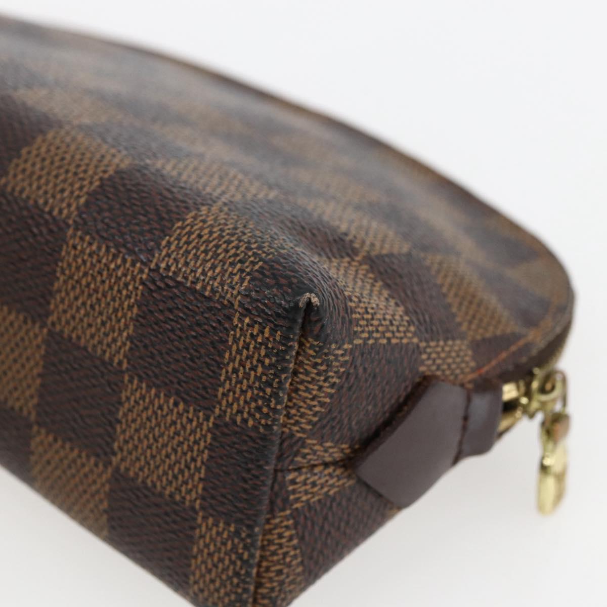 LOUIS VUITTON Damier Ebene Pochette Cosmetic PM Pouch N47516 LV Auth 166844