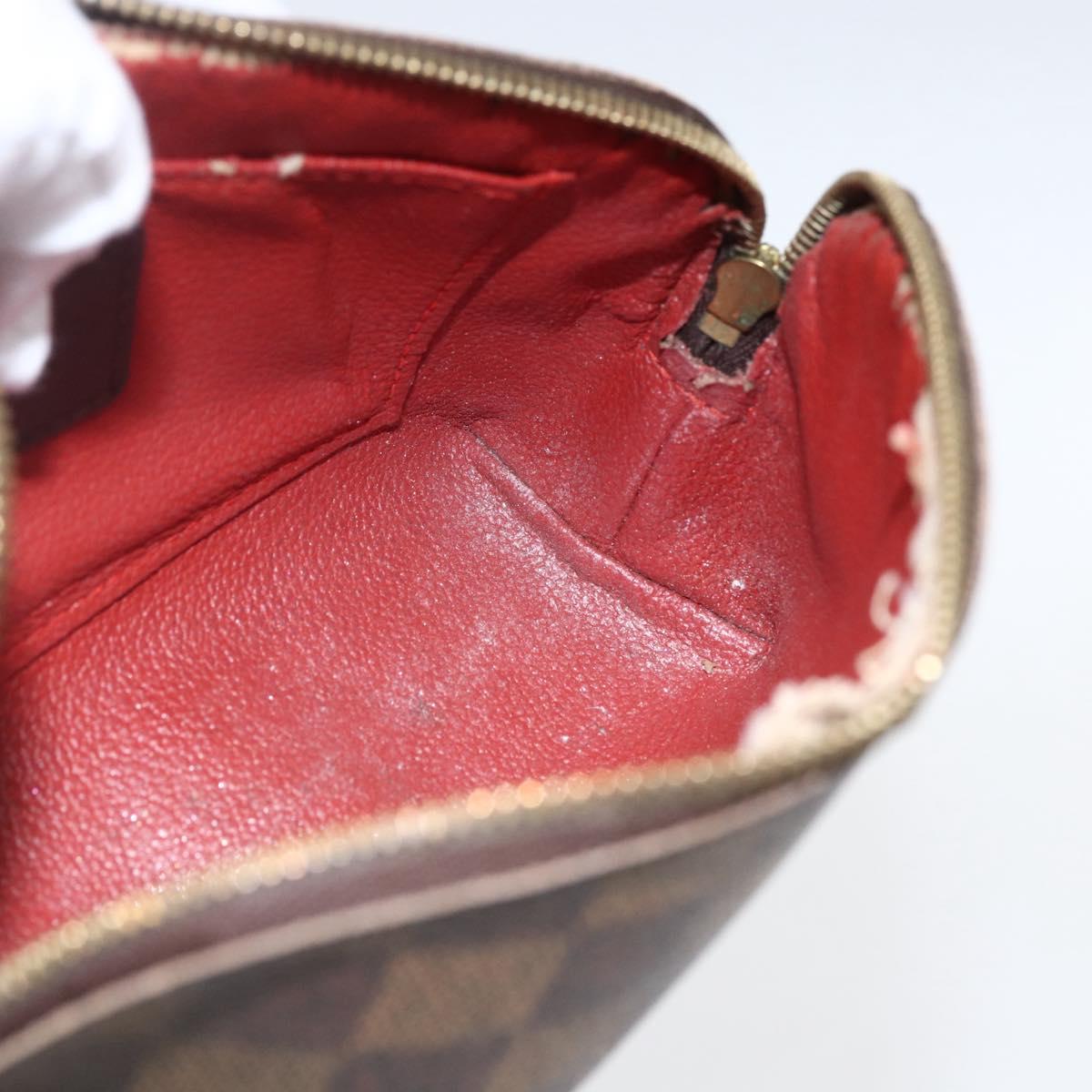 LOUIS VUITTON Damier Ebene Pochette Cosmetic PM Pouch N47516 LV Auth 166844