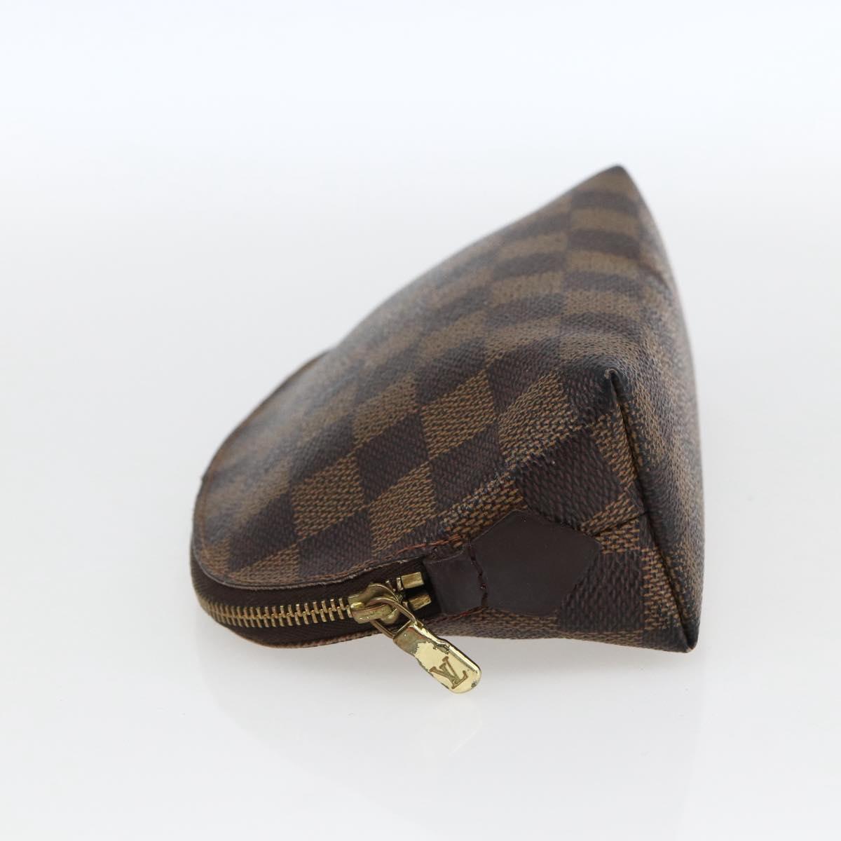 LOUIS VUITTON Damier Ebene Pochette Cosmetic PM Pouch N47516 LV Auth 166844