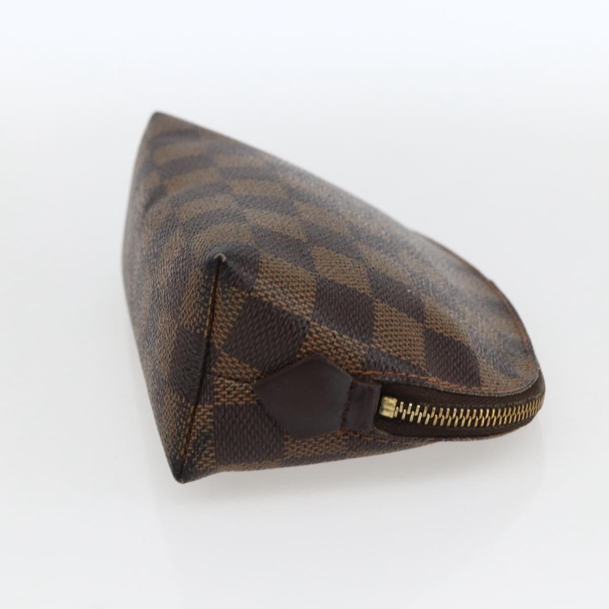 LOUIS VUITTON Damier Ebene Pochette Cosmetic PM Pouch N47516 LV Auth 166844