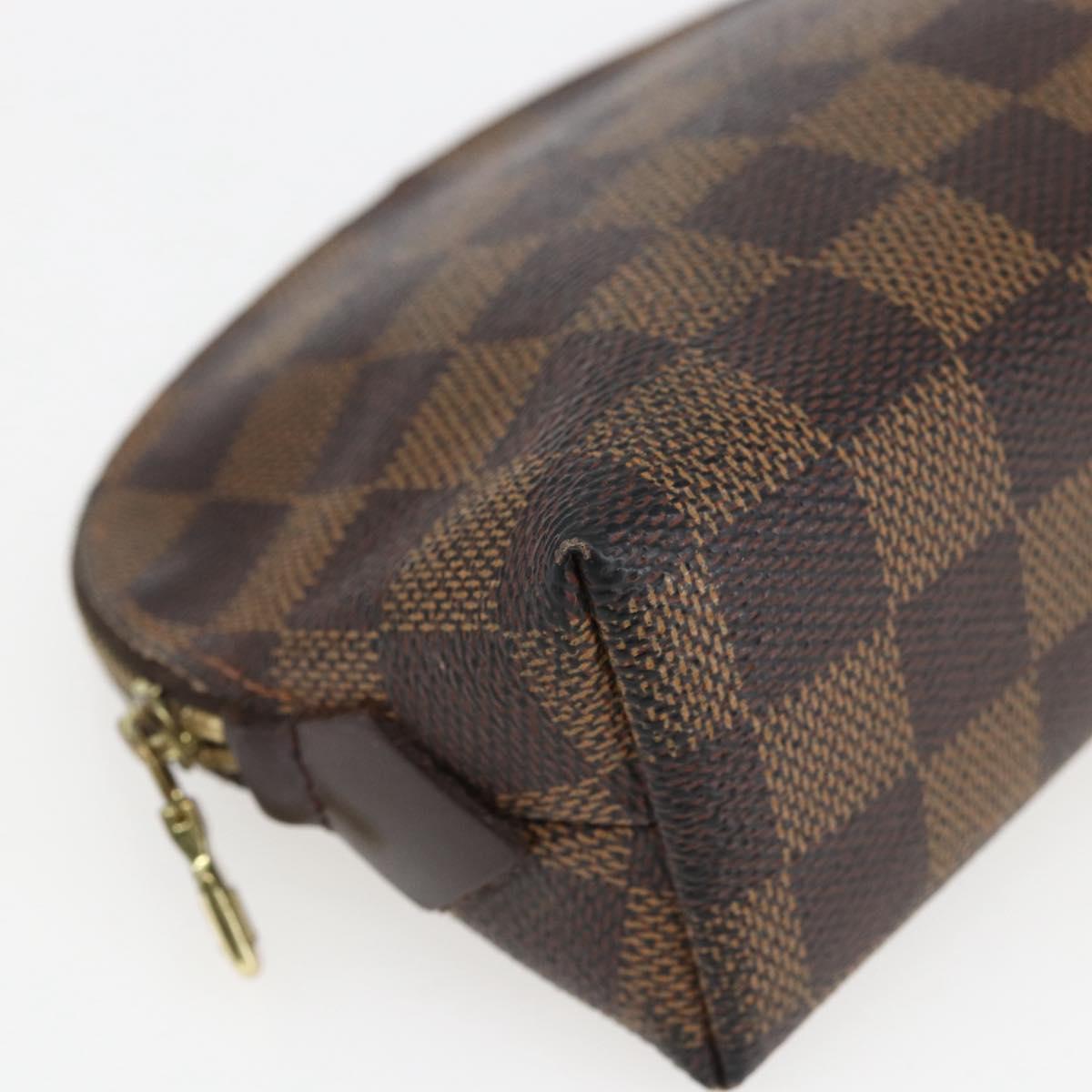 LOUIS VUITTON Damier Ebene Pochette Cosmetic PM Pouch N47516 LV Auth 166844