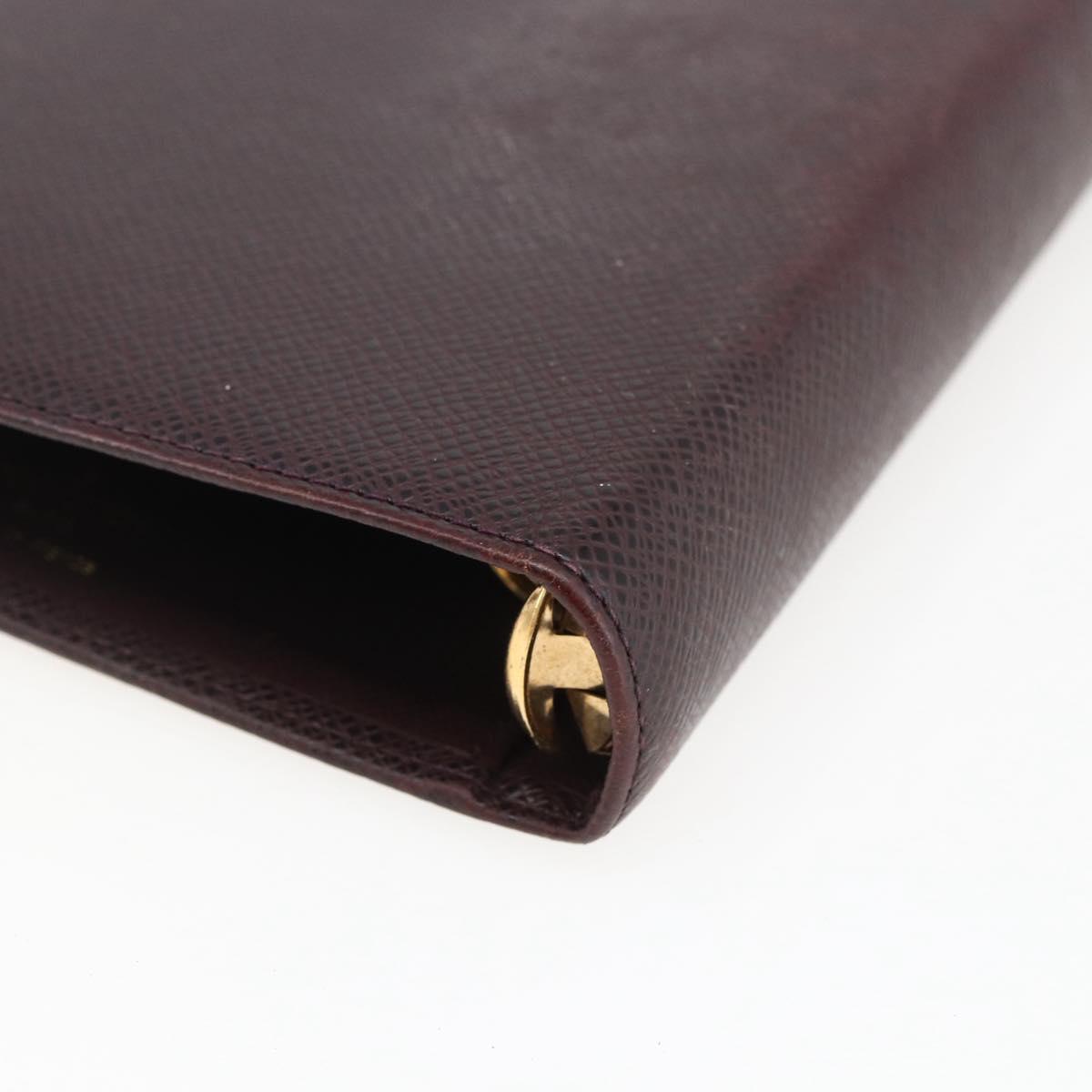 LOUIS VUITTON Taiga Agenda MM Day Planner Cover Acajou R20416 LV Auth 166846