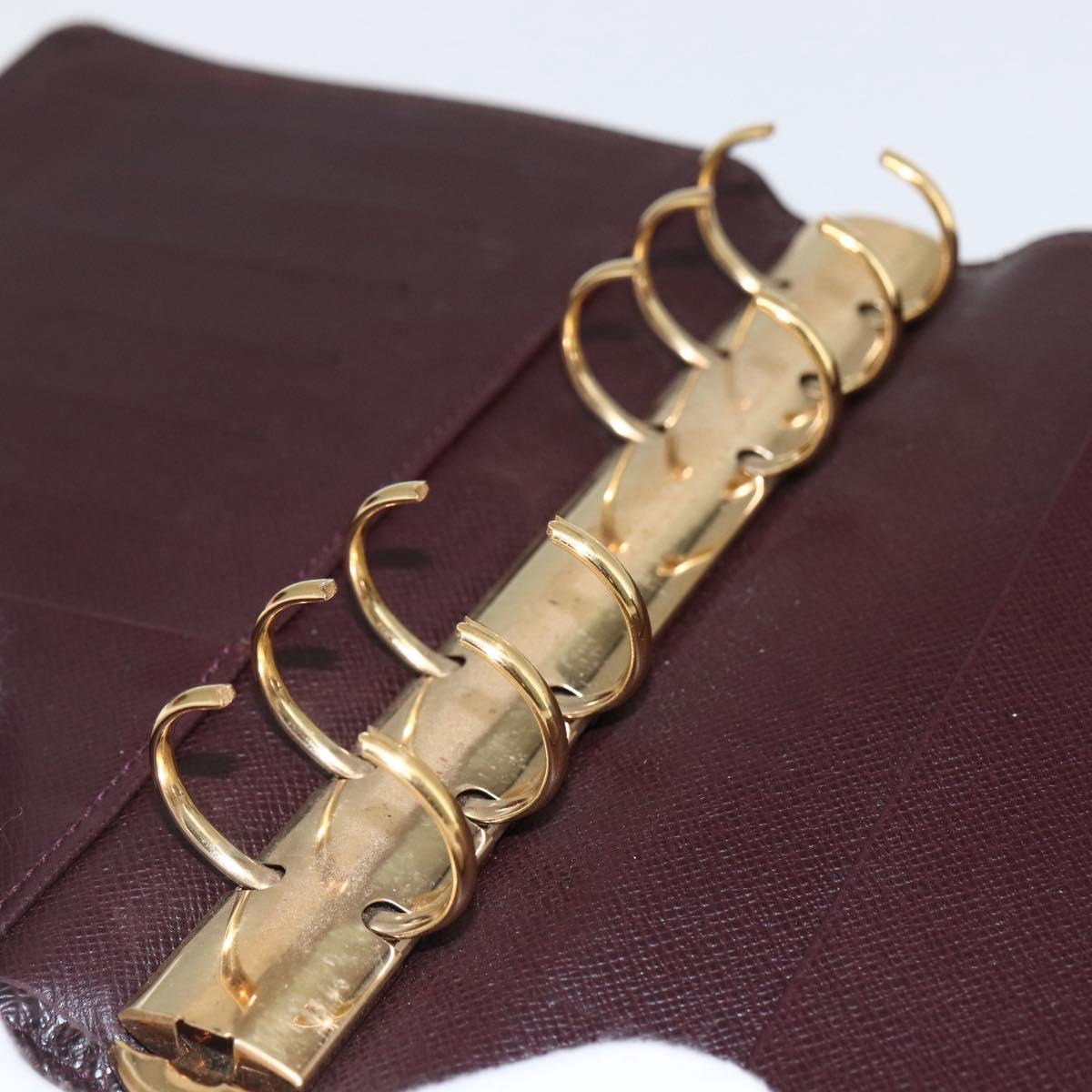 LOUIS VUITTON Taiga Agenda MM Day Planner Cover Acajou R20416 LV Auth 166846