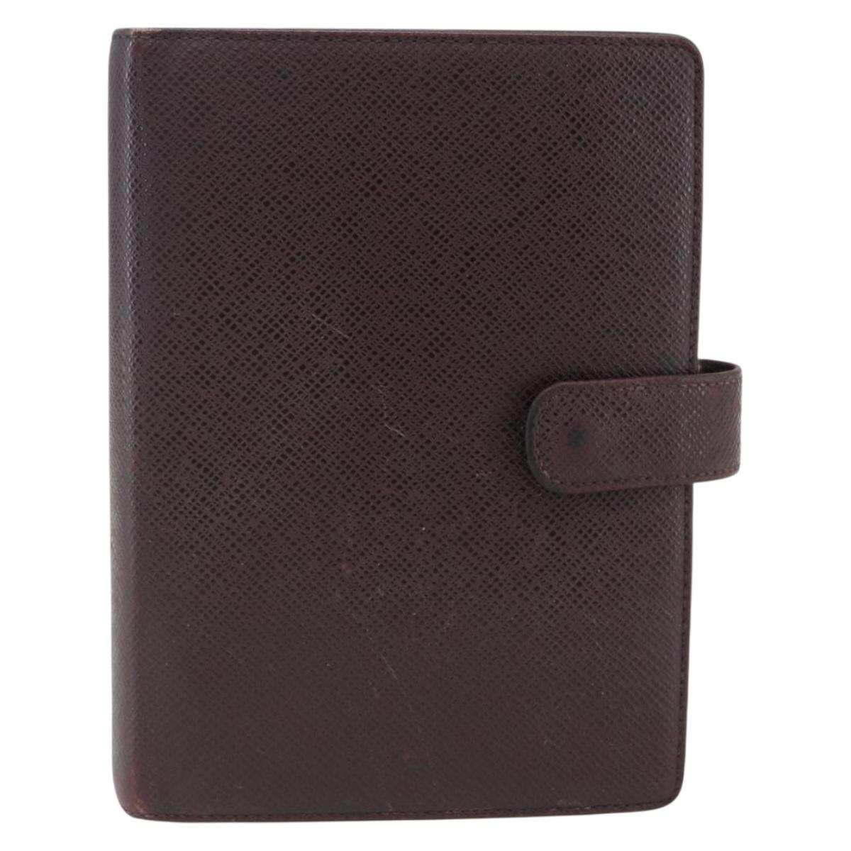 LOUIS VUITTON Taiga Agenda MM Day Planner Cover Acajou R20416 LV Auth 166846