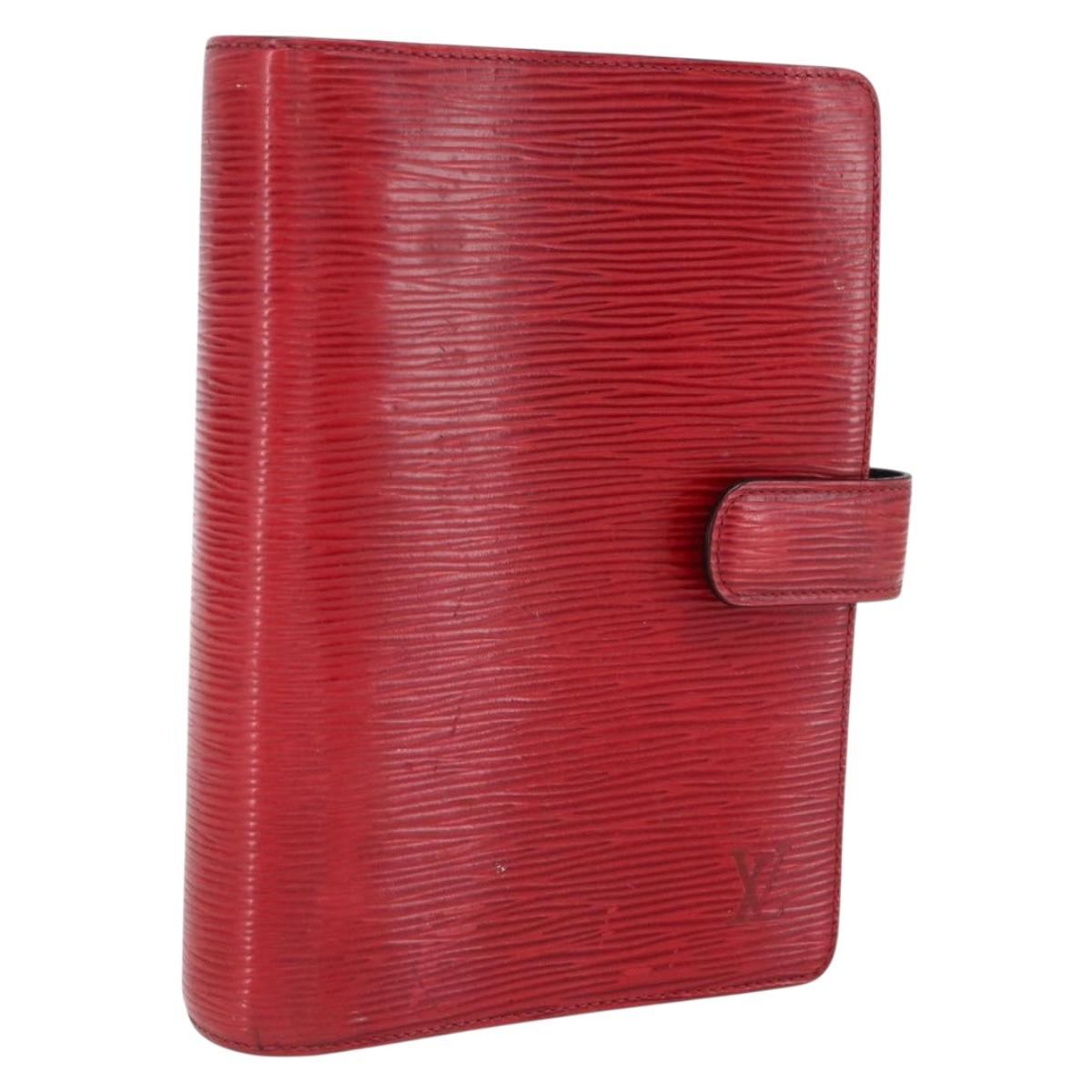 LOUIS VUITTON Epi Agenda MM Day Planner Cover Red R20047 LV Auth 166847
