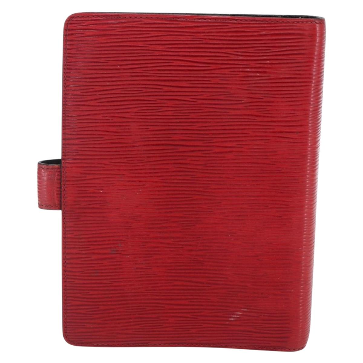 LOUIS VUITTON Epi Agenda MM Day Planner Cover Red R20047 LV Auth 166847