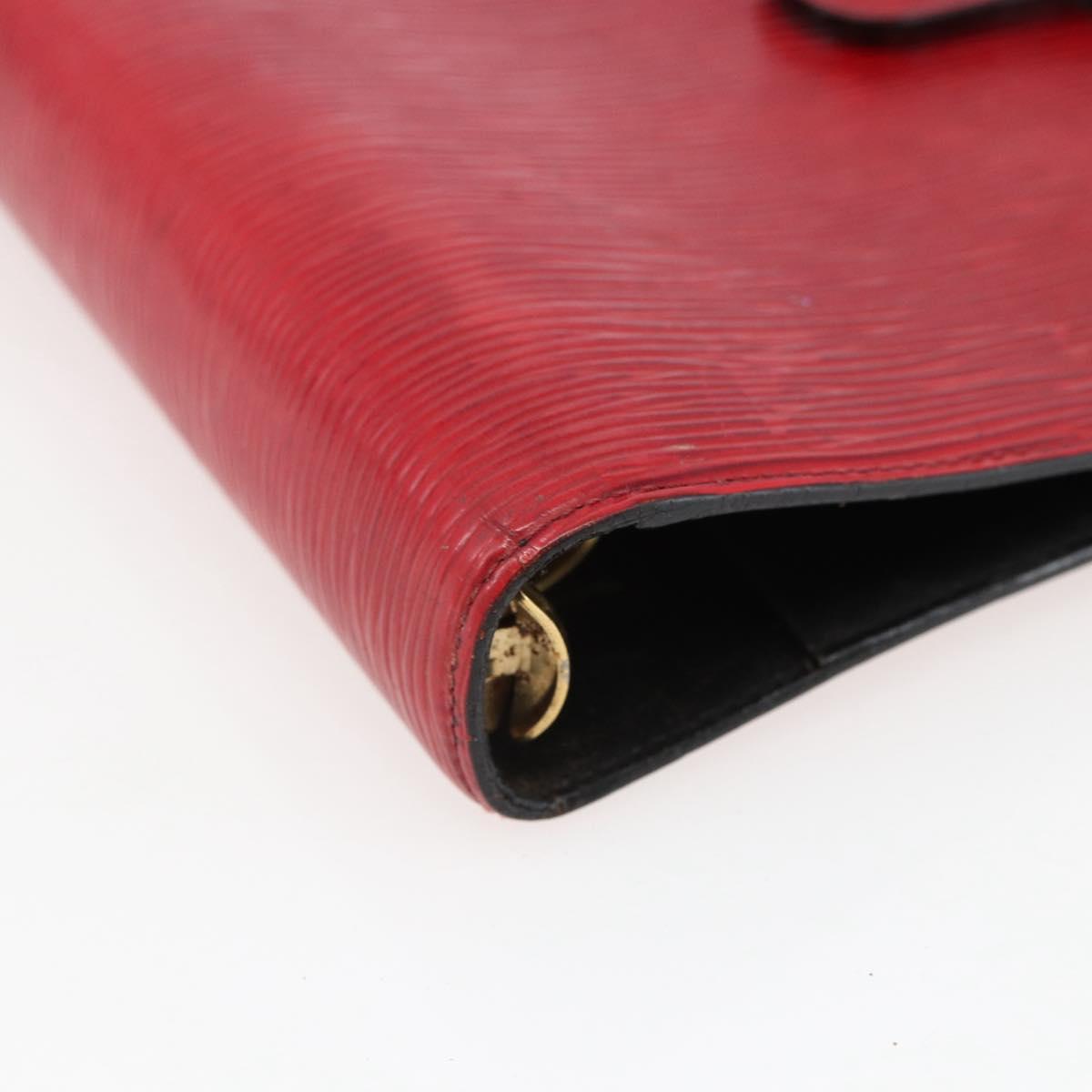 LOUIS VUITTON Epi Agenda MM Day Planner Cover Red R20047 LV Auth 166847