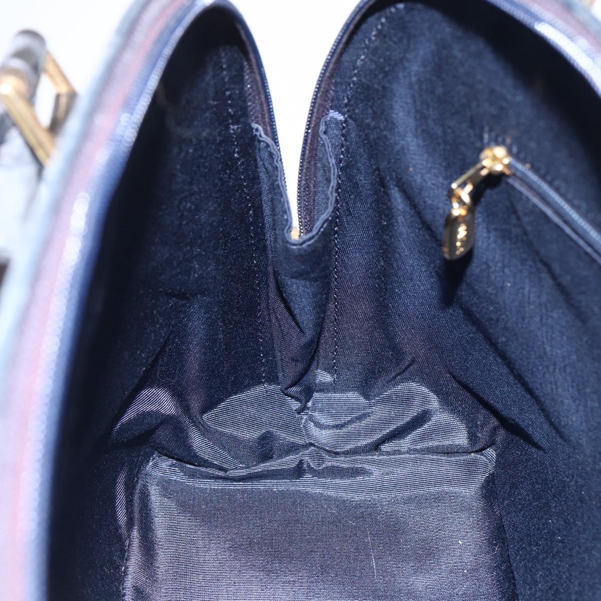 BALLY Hand Bag Leather Black Gold Auth 166850