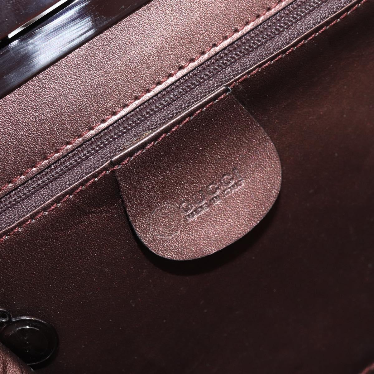 GUCCI Shoulder Bag Leather Metallic brown 004 0406 0498 Auth 166852
