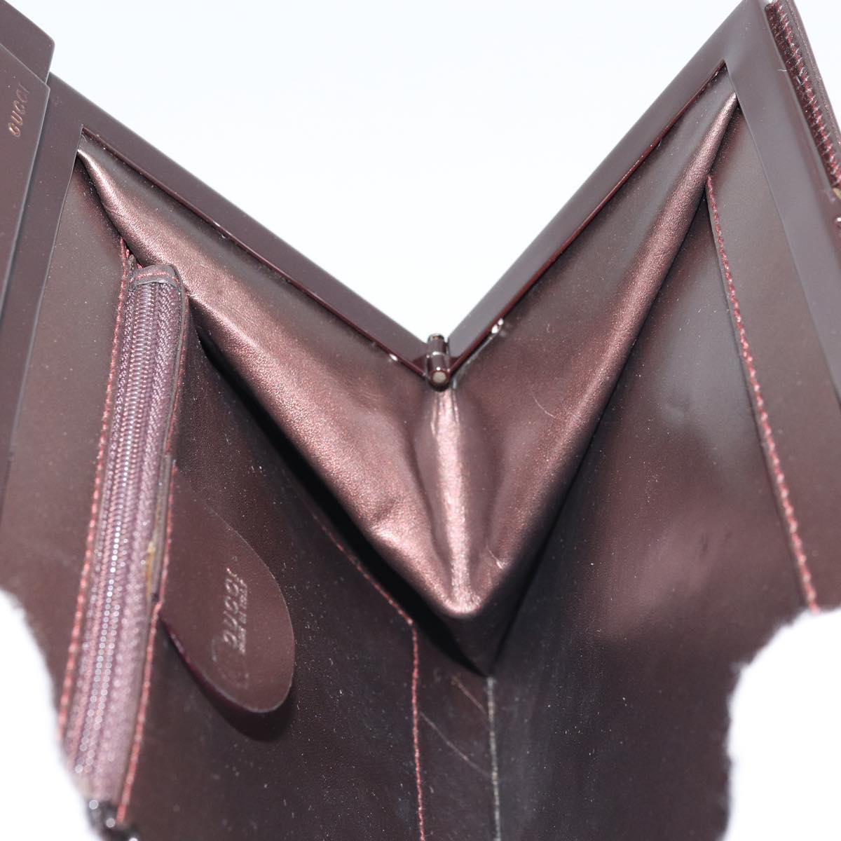 GUCCI Shoulder Bag Leather Metallic brown 004 0406 0498 Auth 166852