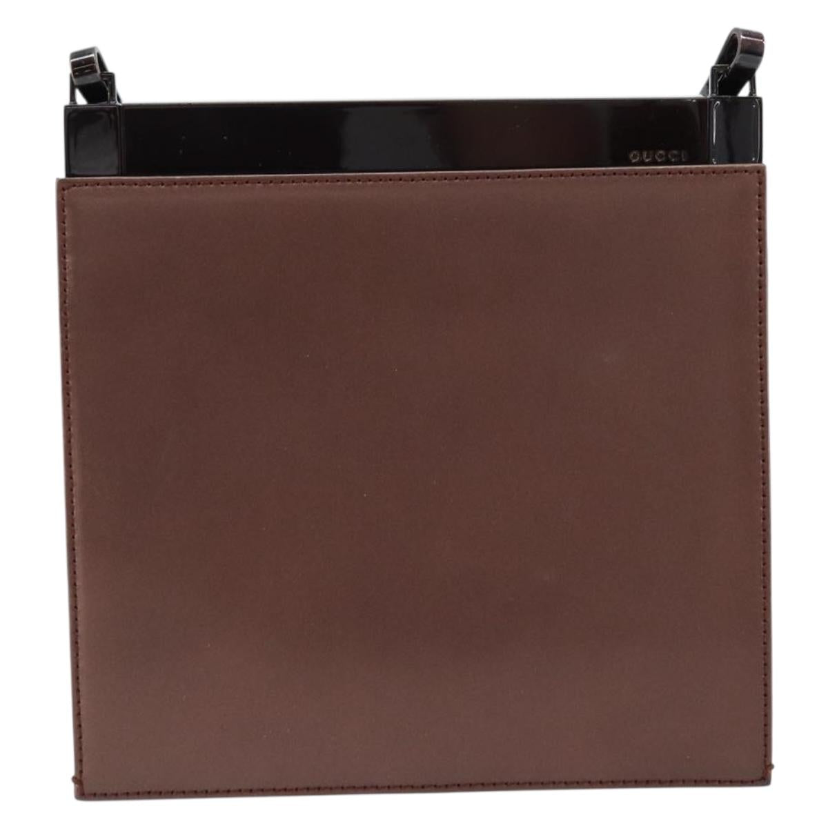 GUCCI Shoulder Bag Leather Metallic brown 004 0406 0498 Auth 166852