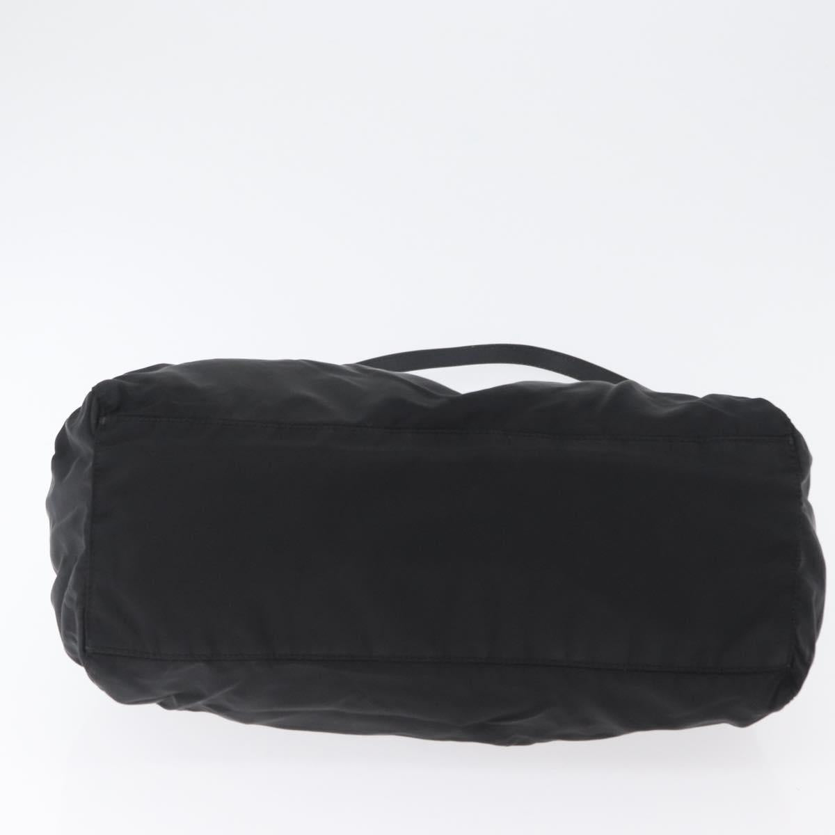 PRADA Hand Bag Nylon 2way Black Silver Auth 166856