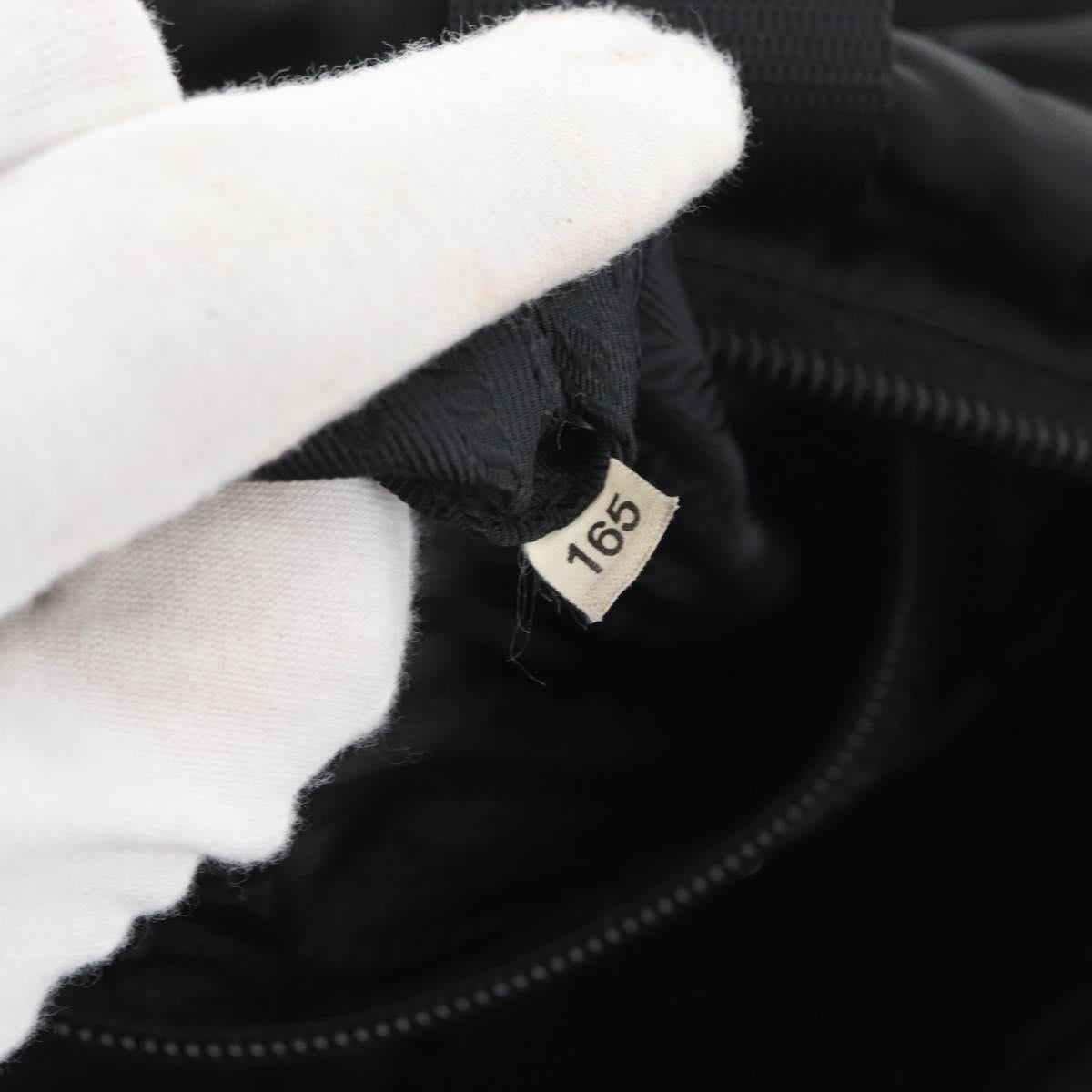 PRADA Hand Bag Nylon 2way Black Silver Auth 166856